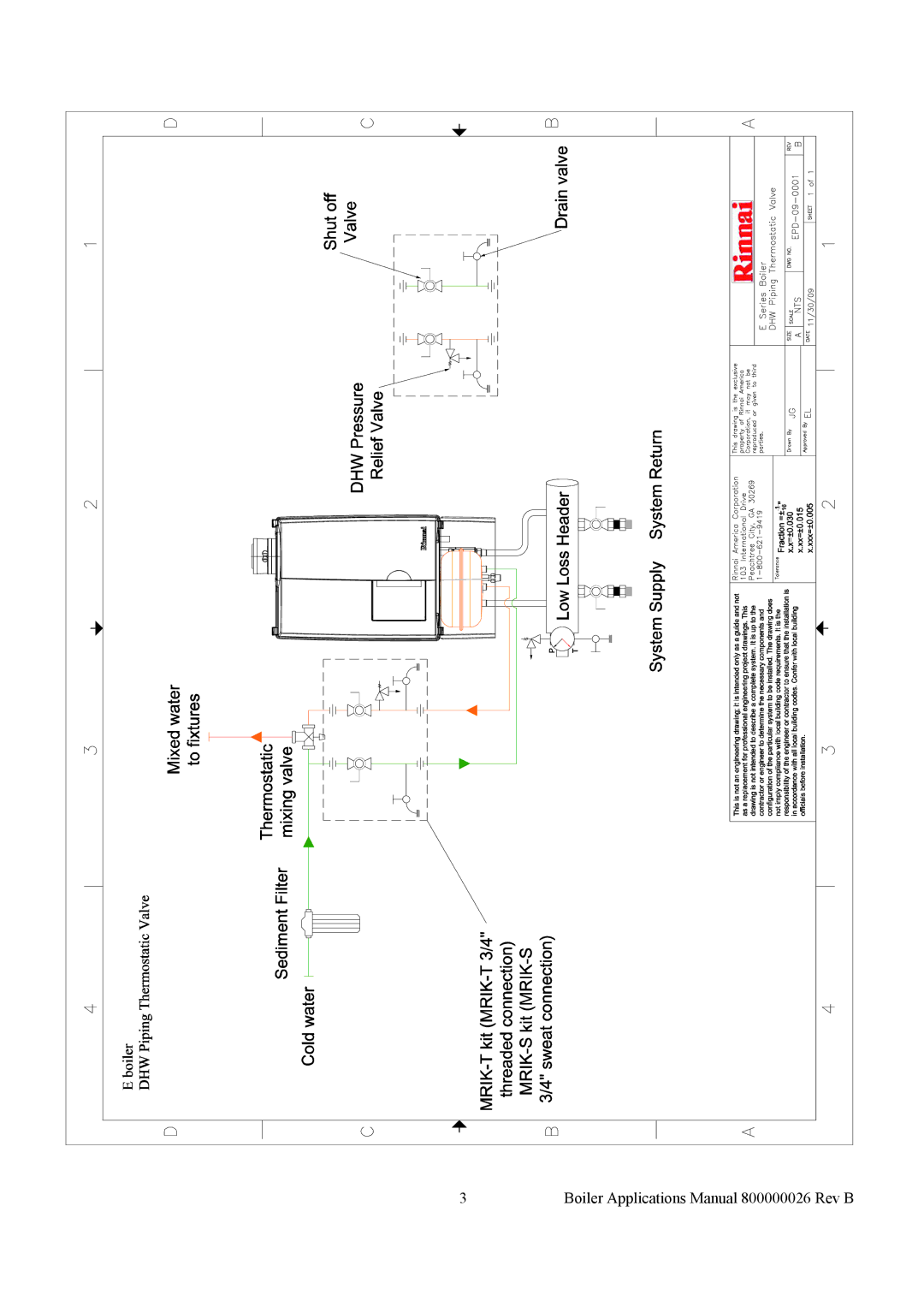 Rinnai QPA-09-0006, QPA-09-0008, QPA-09-0003, QPD-09-0002, QPA-09-0001, QPA-09-0002 Boiler Applications Manual 800000026 Rev B 