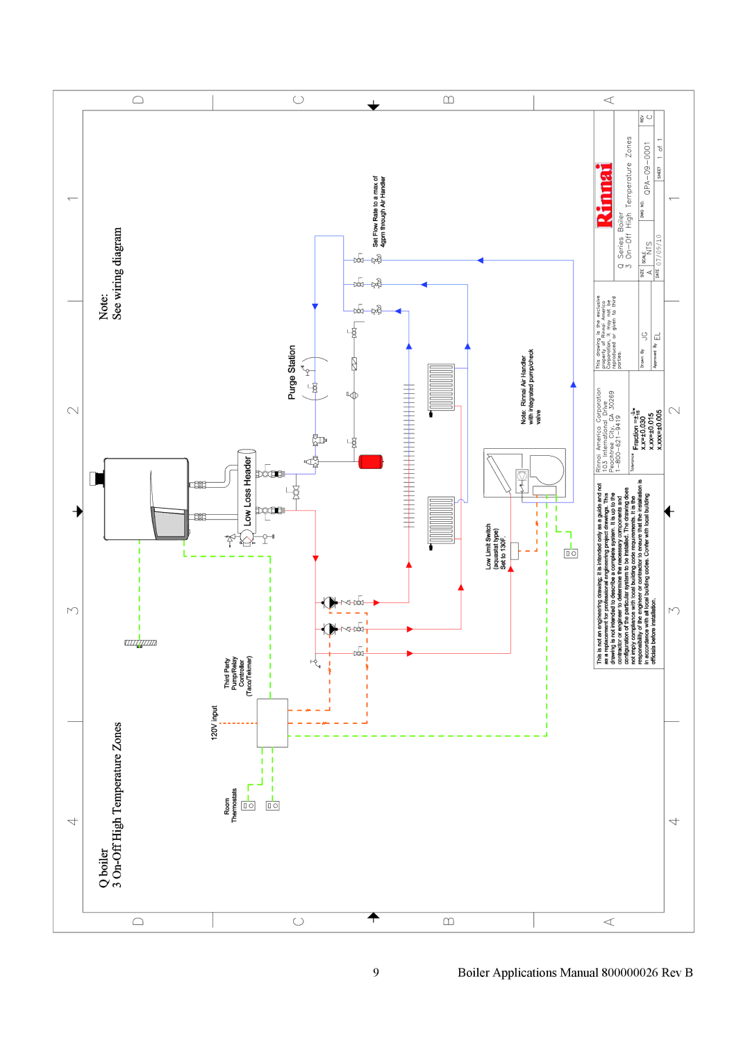 Rinnai QPA-09-0004, QPA-09-0008, QPA-09-0003, QPD-09-0002, QPA-09-0006, QPA-09-0001 Boiler Applications Manual 800000026 Rev B 