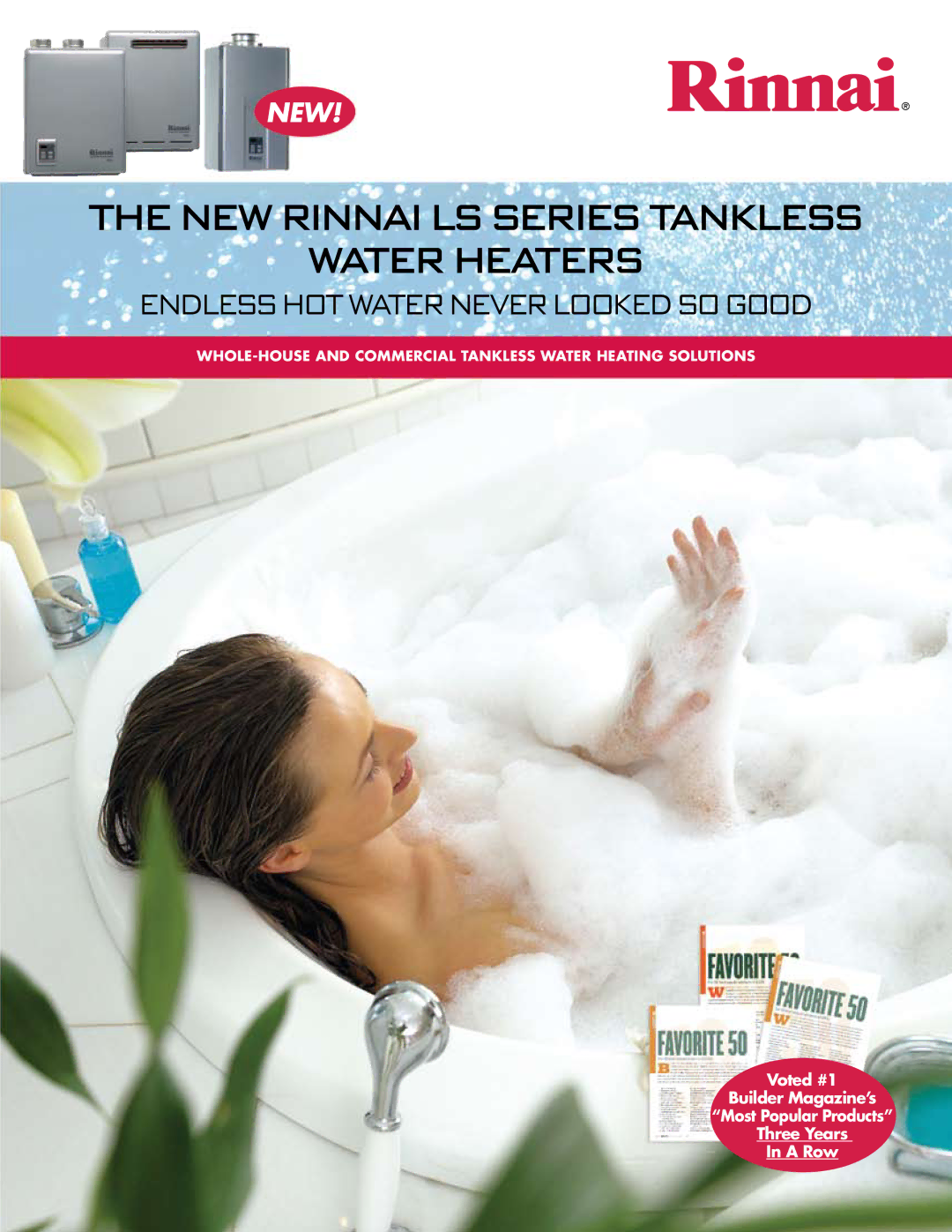 Rinnai R98LS manual NEW Rinnai LS Series Tankless Water Heaters 