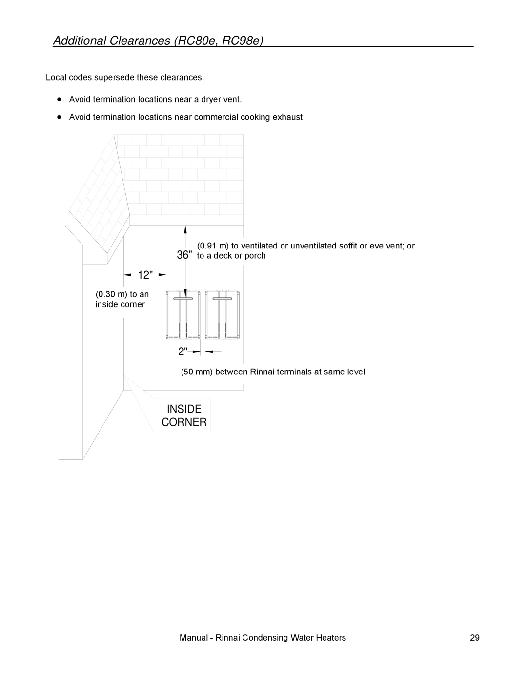 Rinnai RC98E, RC98I, RC80I, RC80E installation manual S Id E R N E R 