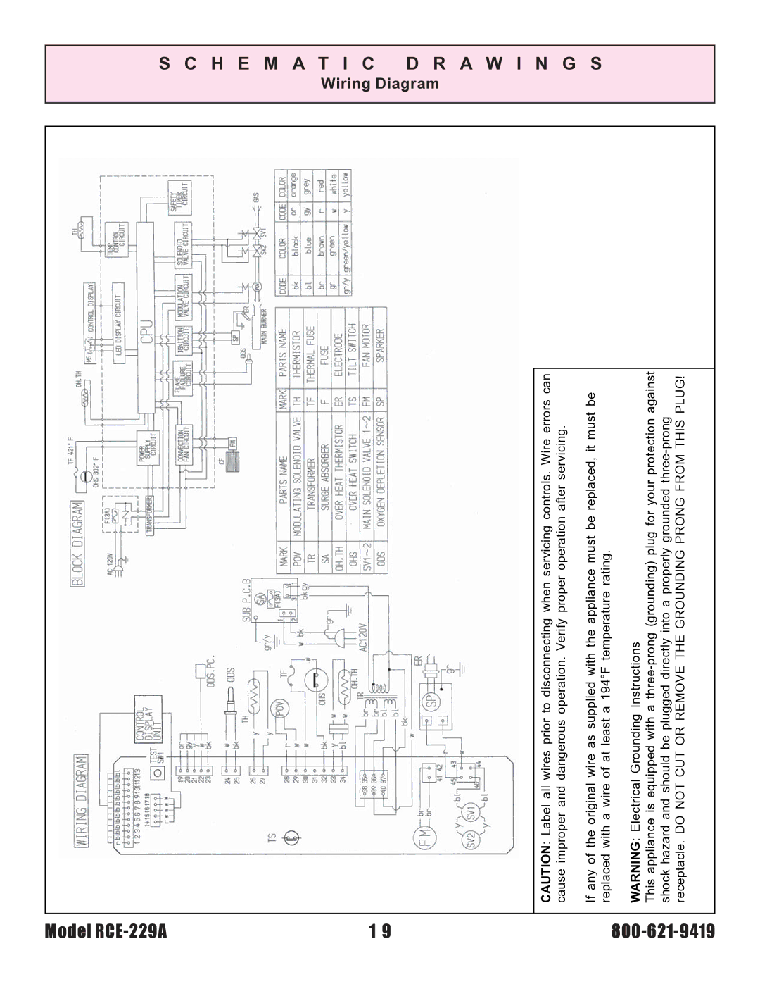 Rinnai RCE-229A installation instructions Wiring Diagram 