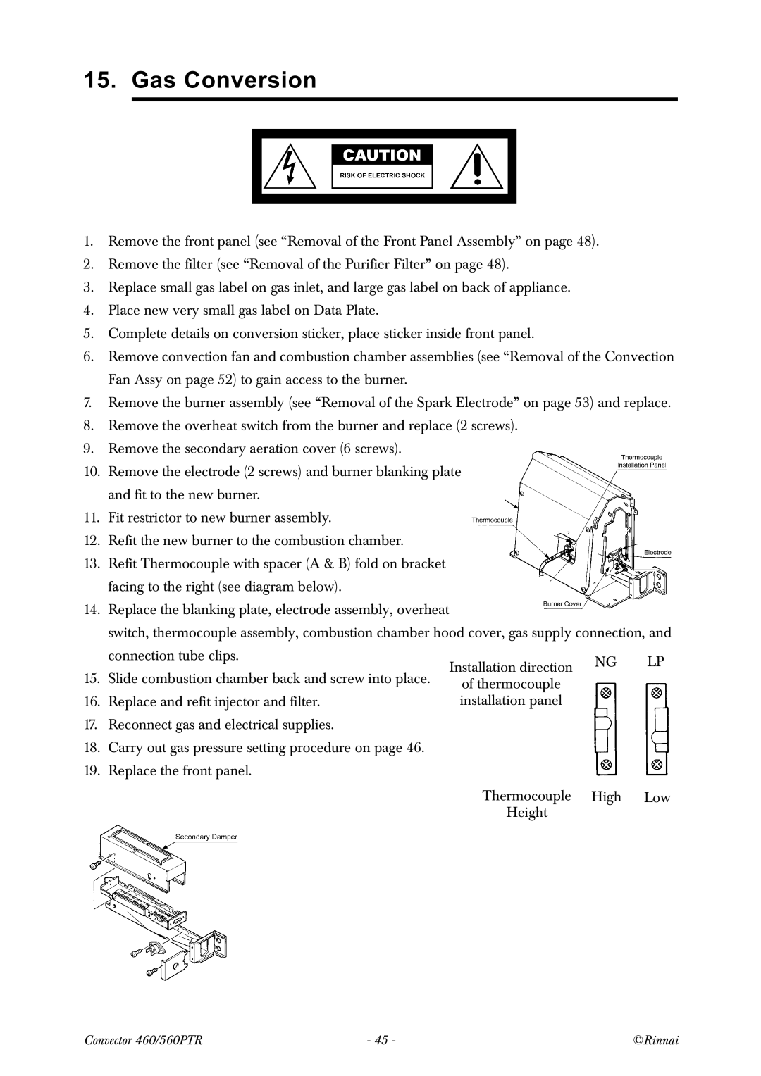 Rinnai RCE-560PTR manual Dv&Rqyhuvlrq 