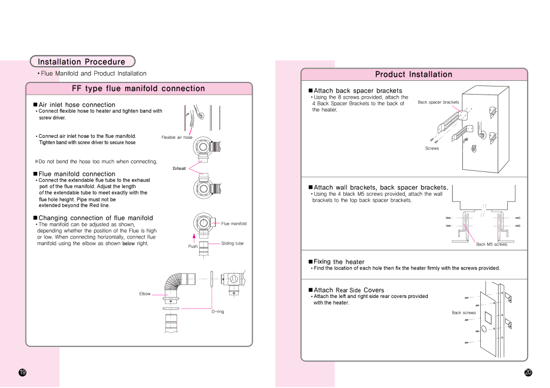 Rinnai RHFE-1510F manual Fixing 