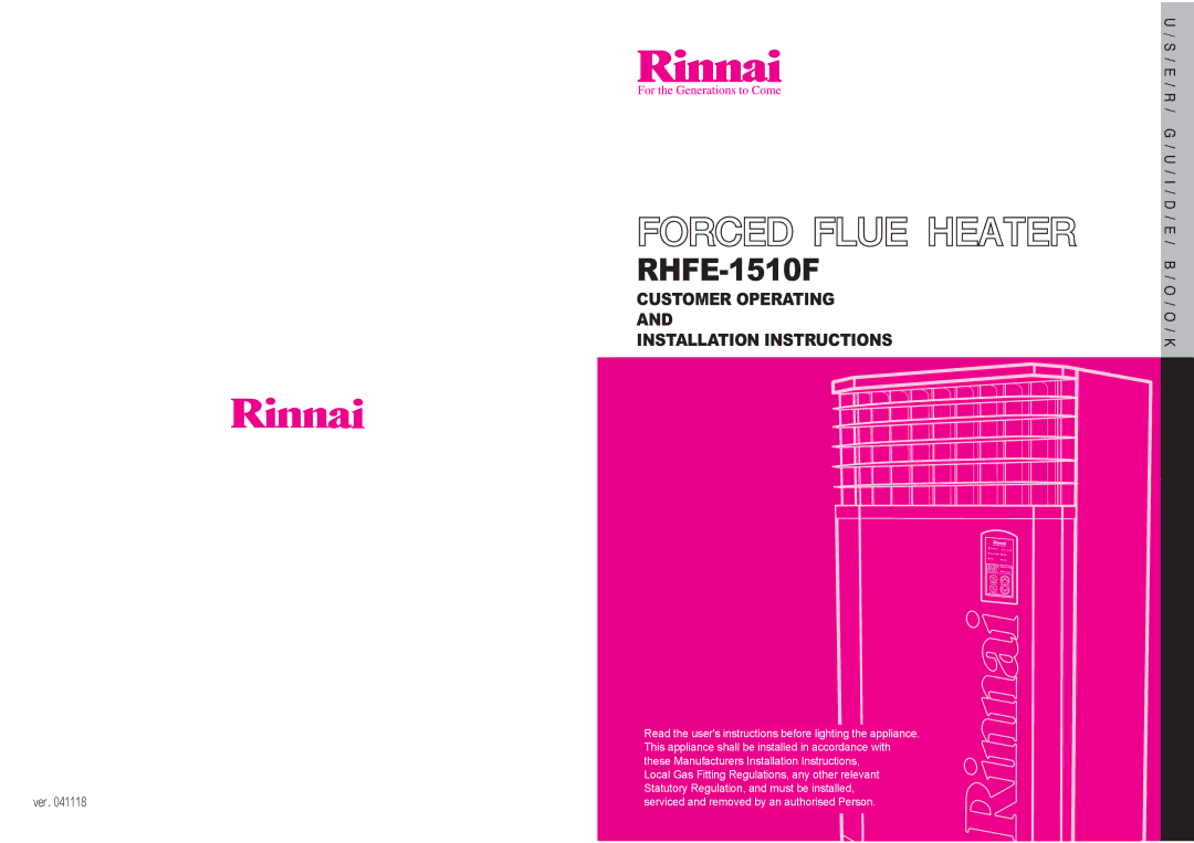 Rinnai RHFE-1510F manual 