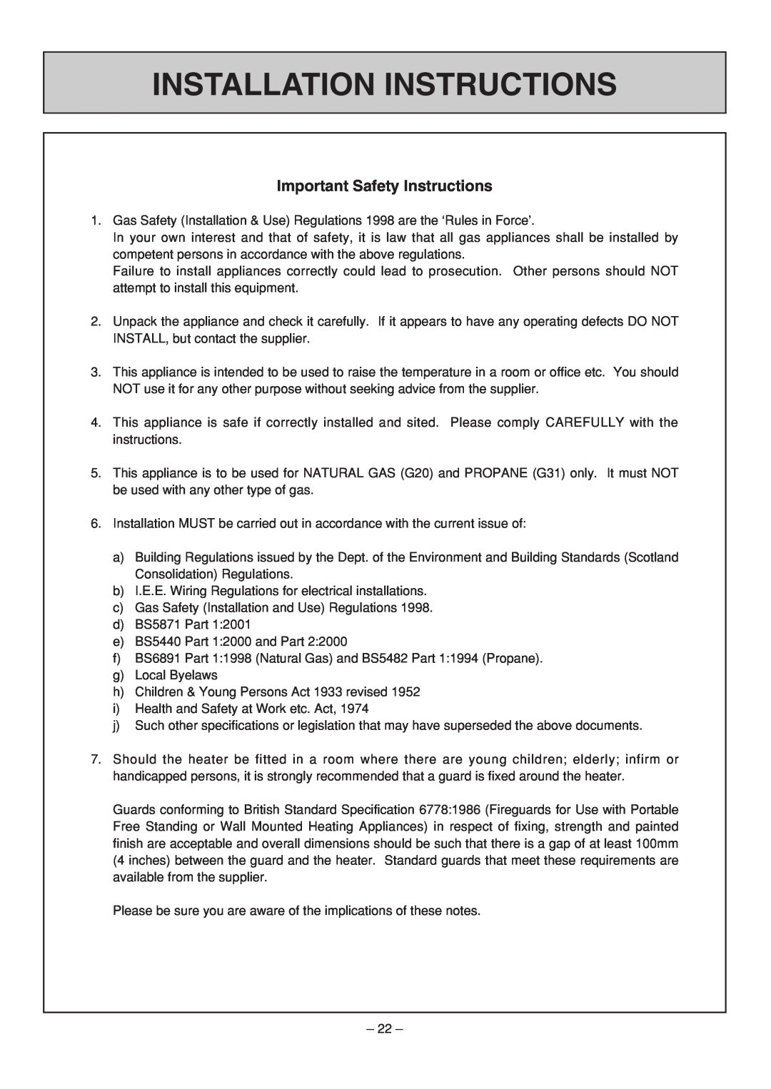 Rinnai RHFE-308 FTR user manual Installation Instructions, Important Safety Instructions 