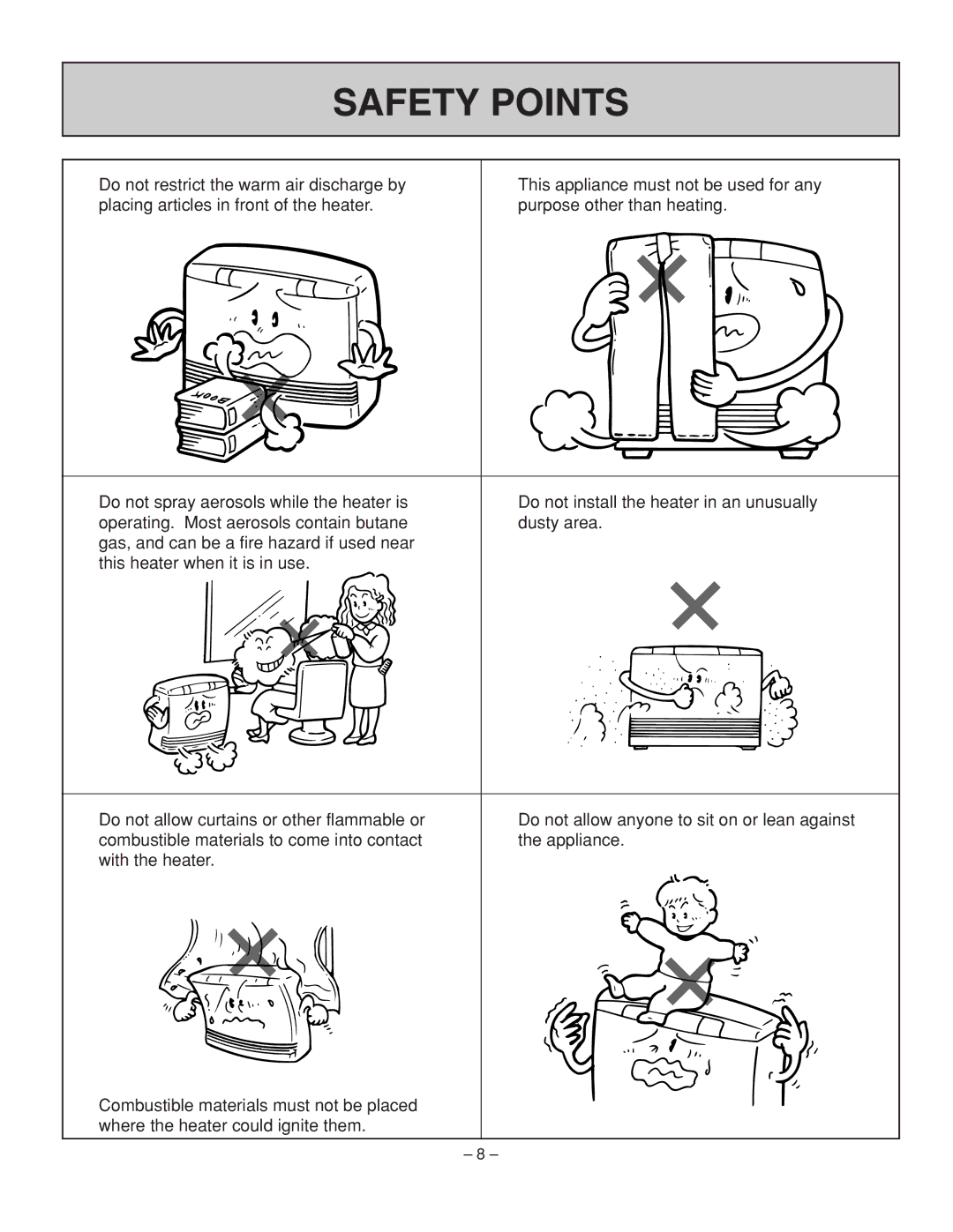 Rinnai RHFE-431FA installation manual Safety Points 