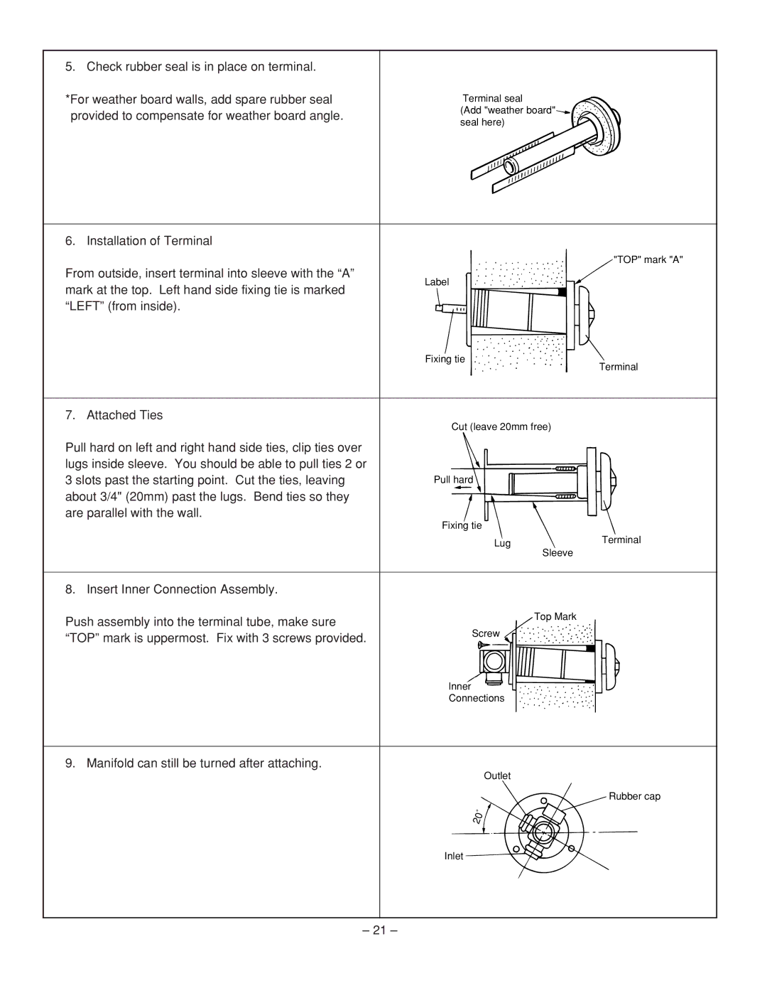 Rinnai RHFE-431FA installation manual Provided to compensate for weather board angle 