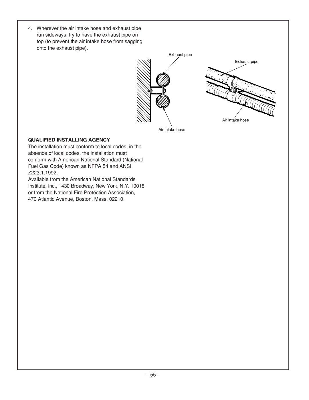 Rinnai RHFE-431FA installation manual Qualified Installing Agency 