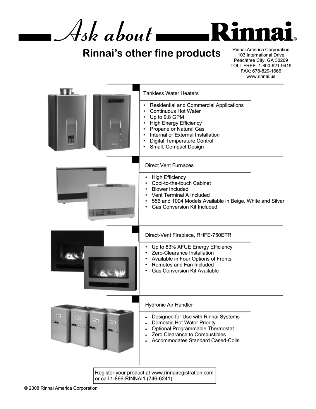 Rinnai RHFE-431FA installation manual 