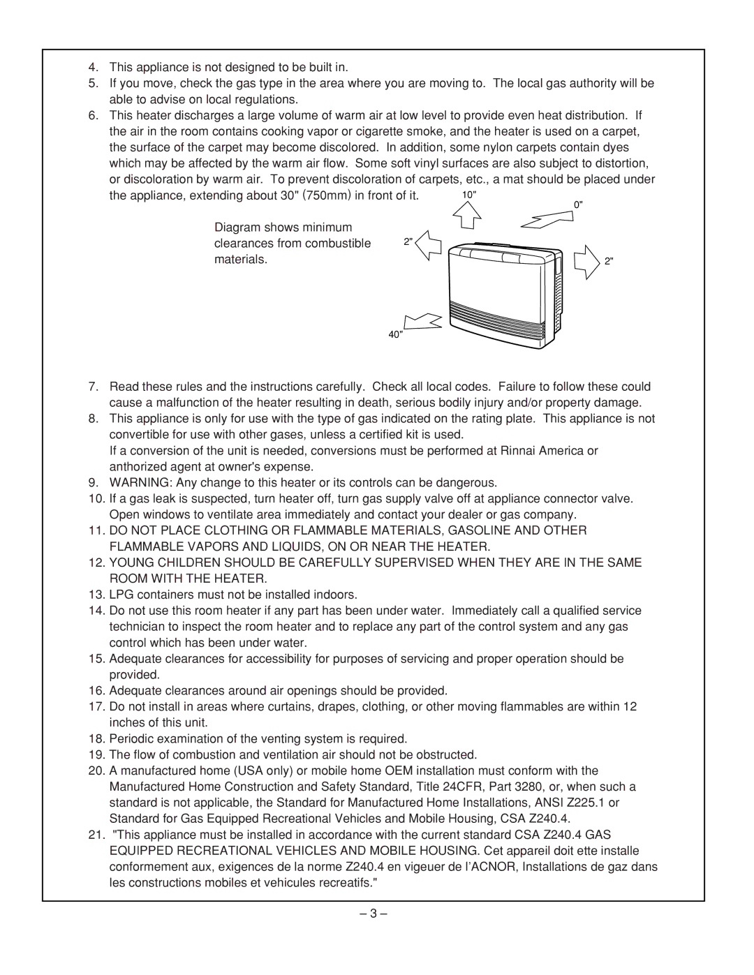 Rinnai RHFE-431WTA installation manual 