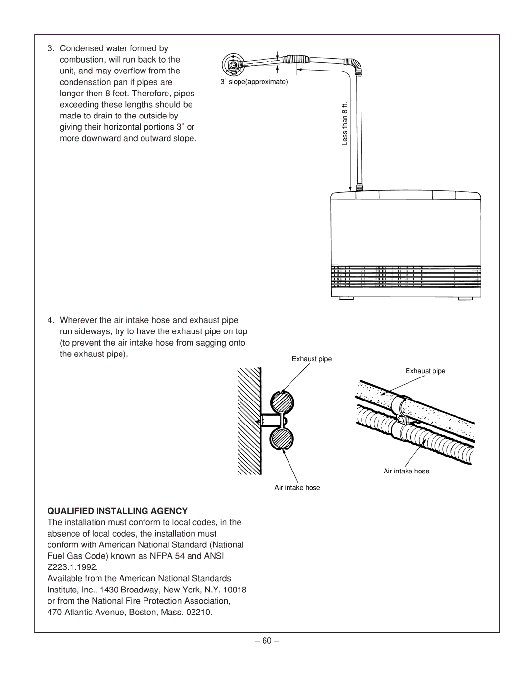 Rinnai RHFE-431WTA installation manual Qualified Installing Agency 