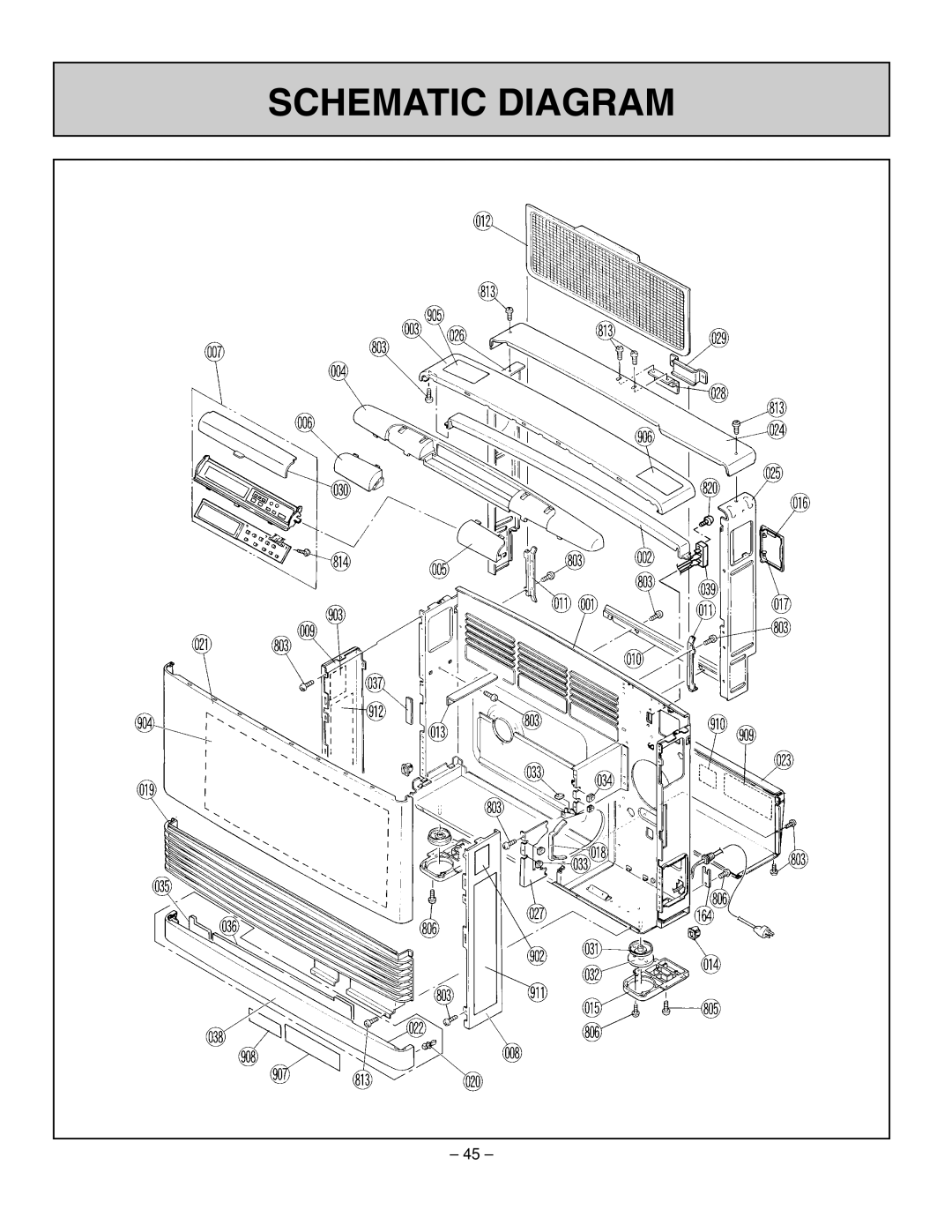 Rinnai RHFE-431WTA installation manual Schematic Diagram, 45 