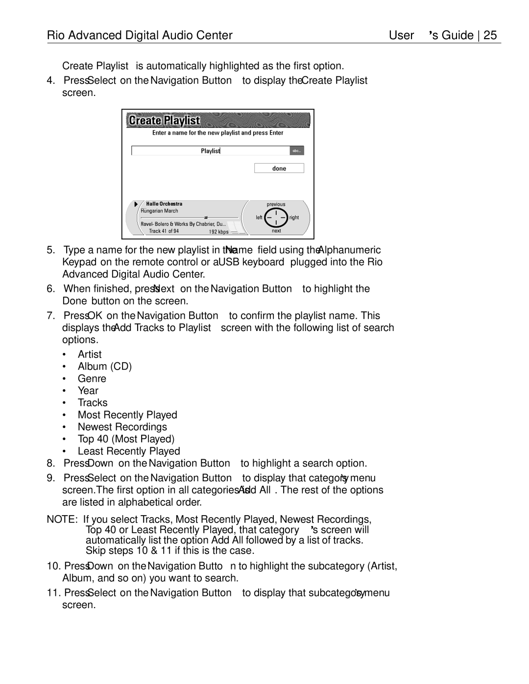 Rio Audio manual Rio Advanced Digital Audio Center 