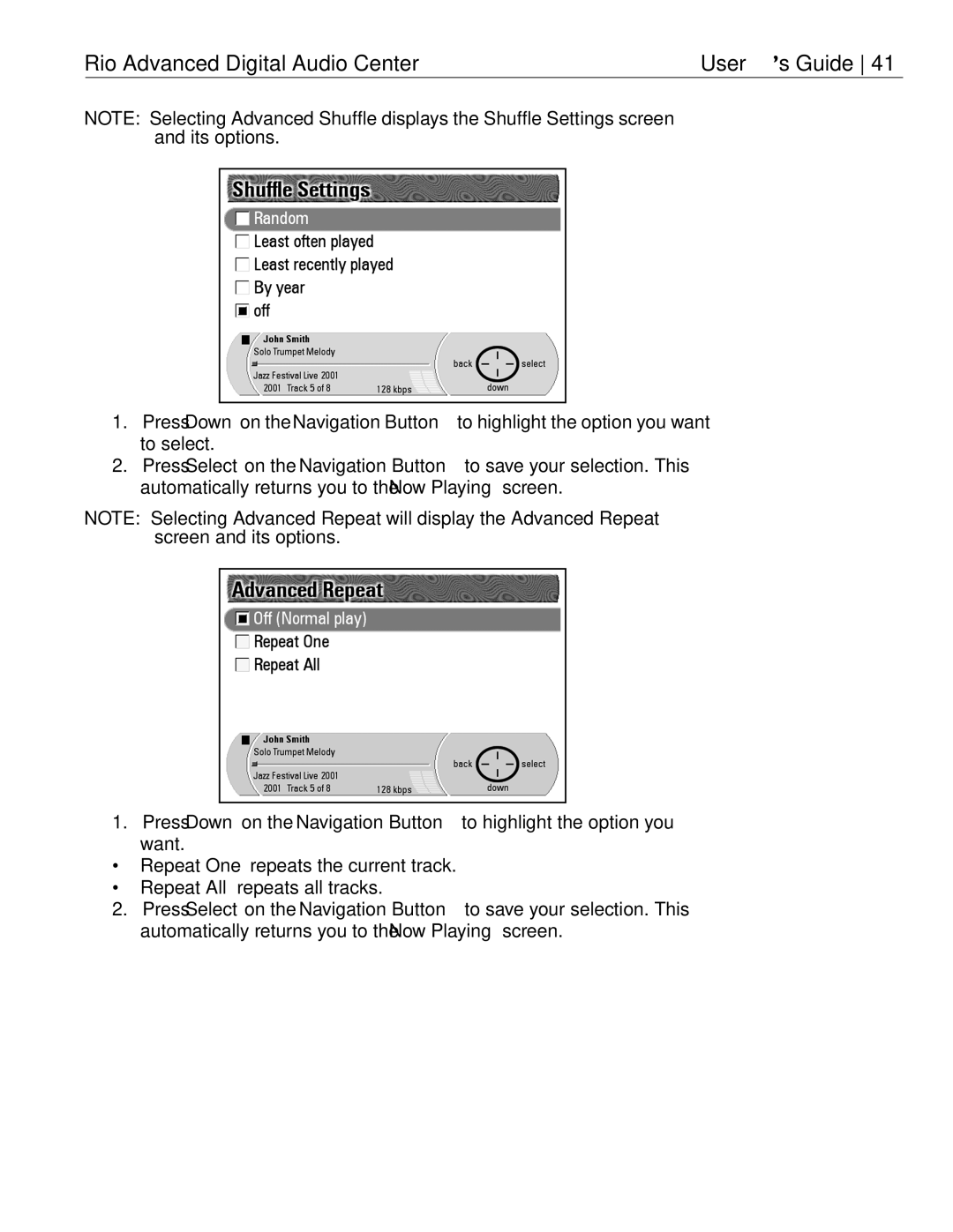 Rio Audio manual Rio Advanced Digital Audio Center 