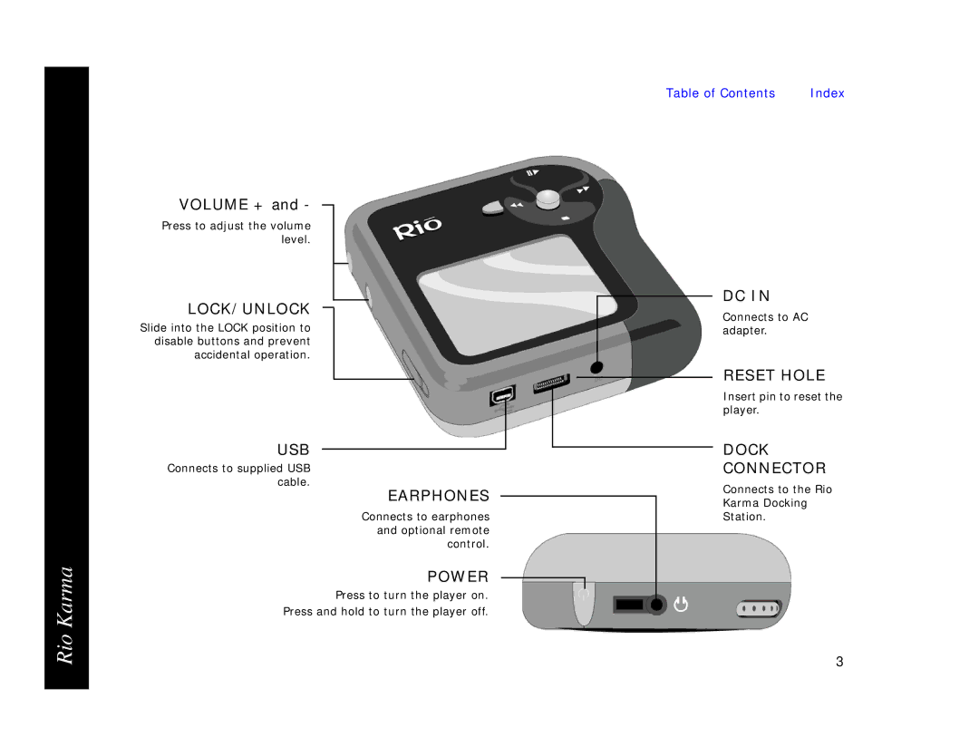 Rio Audio Karma MP3 manual Lock/Unlock 