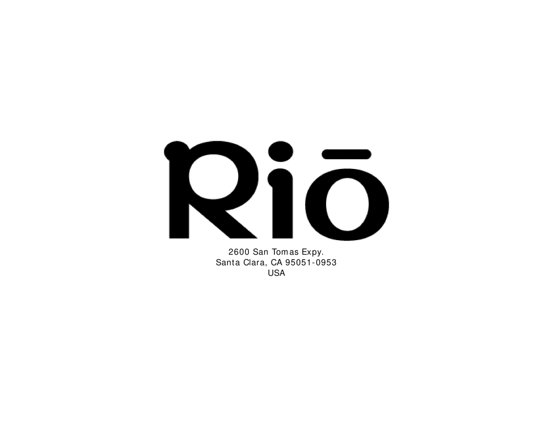 Rio Audio Karma MP3 manual Usa 