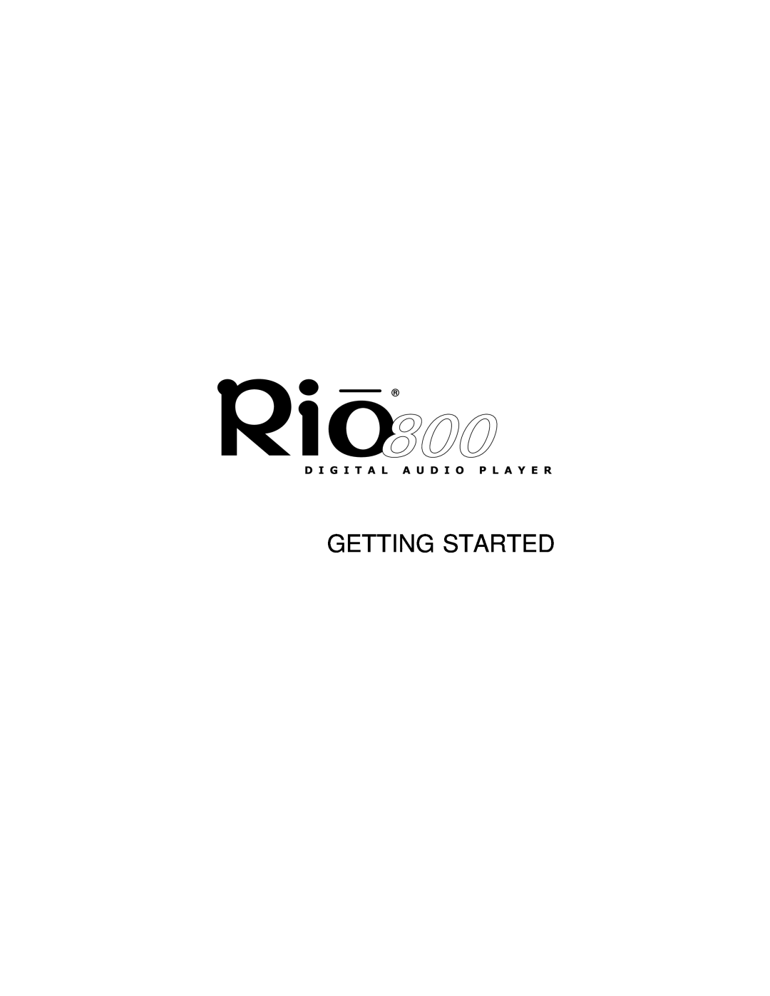 Rio Audio Rio 800 manual Getting Started 
