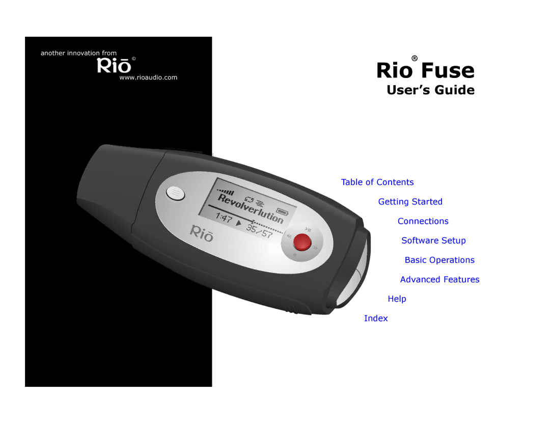 Rio Audio Rio Fuse manual 