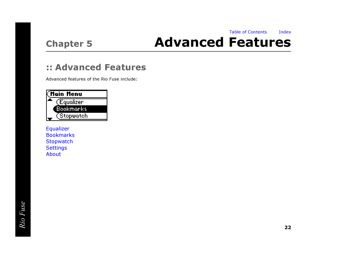 Rio Audio Rio Fuse manual Advanced Features 