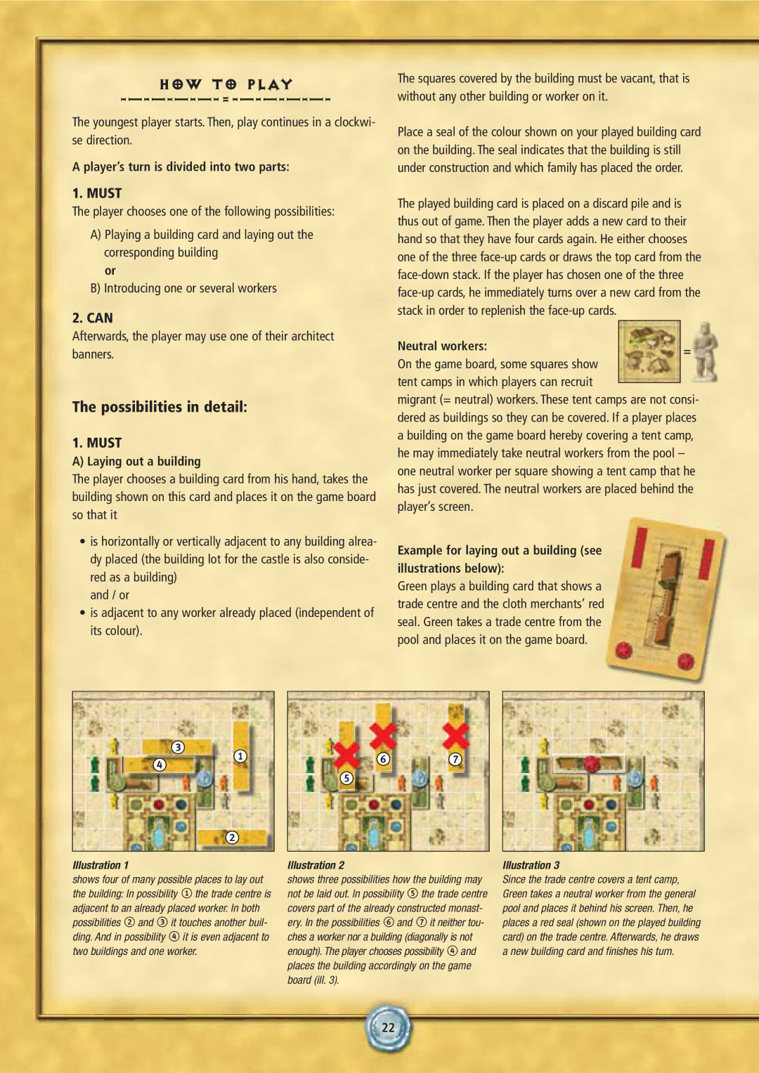 Rio Grande Games 6 manual HOW to Play, Possibilities in detail 