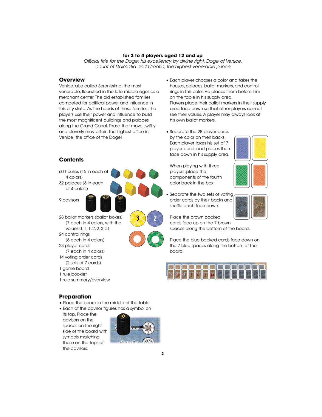 Rio Grande Games 75 manual Overview, Contents, Preparation 