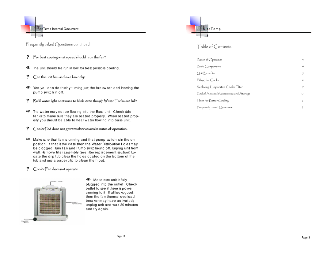 ritetemp 5051 brochure Table of Contents 