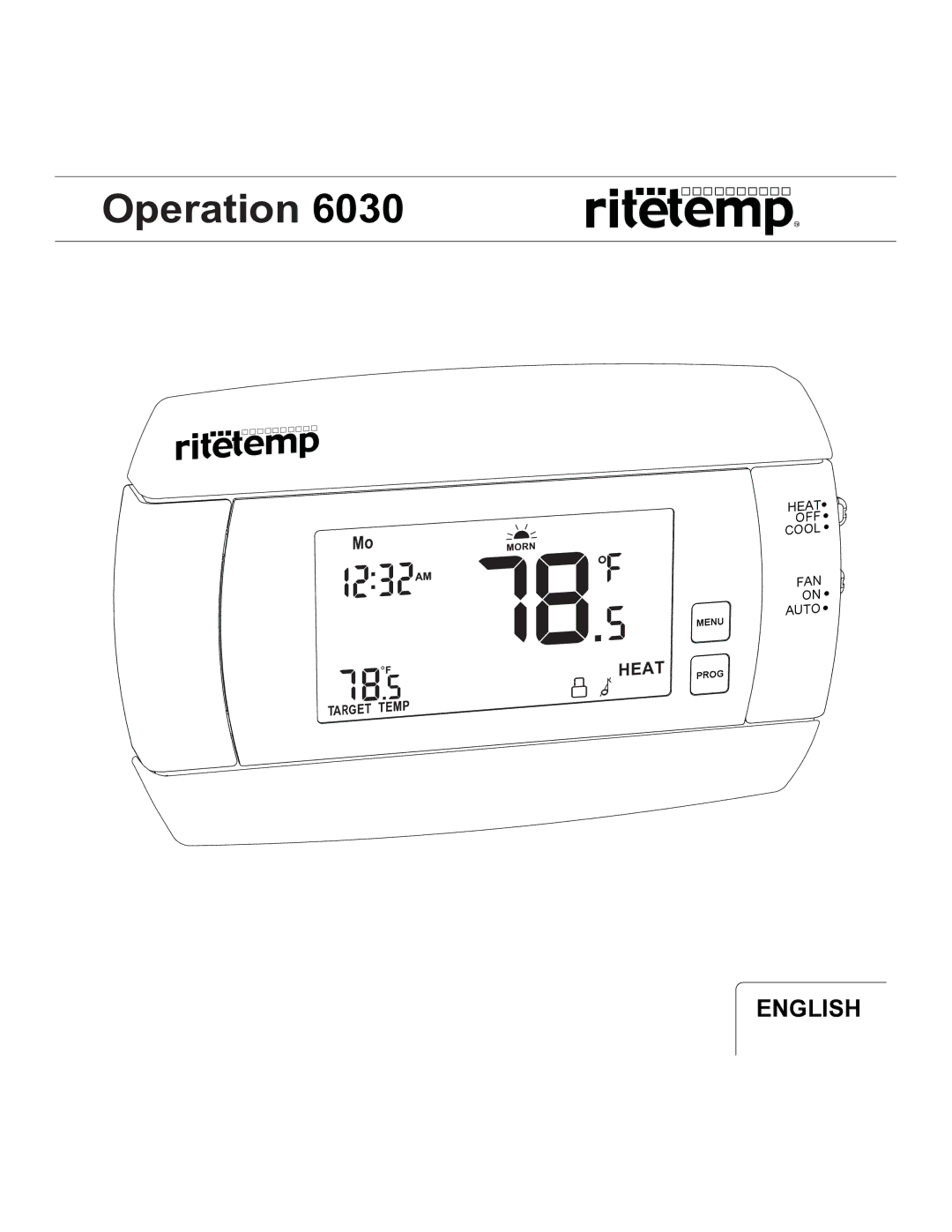 ritetemp 6030 manual Operation 