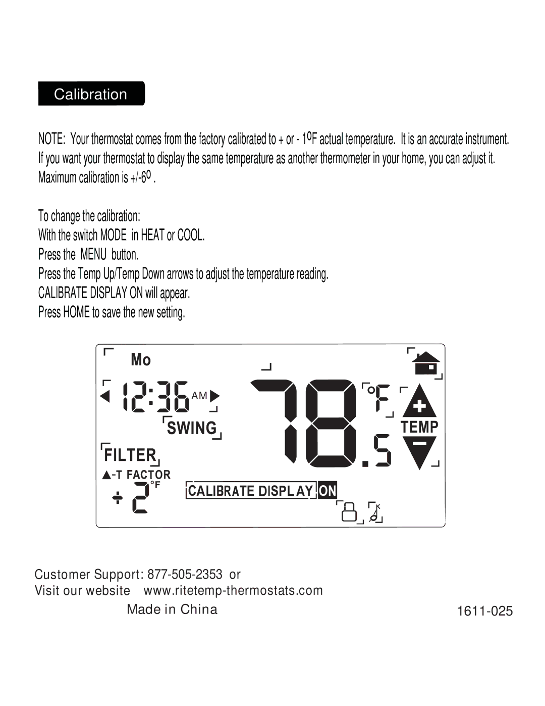 ritetemp 6030 manual Calibration 