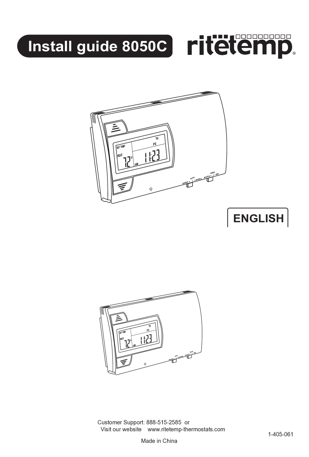 ritetemp manual Install guide 8050C 