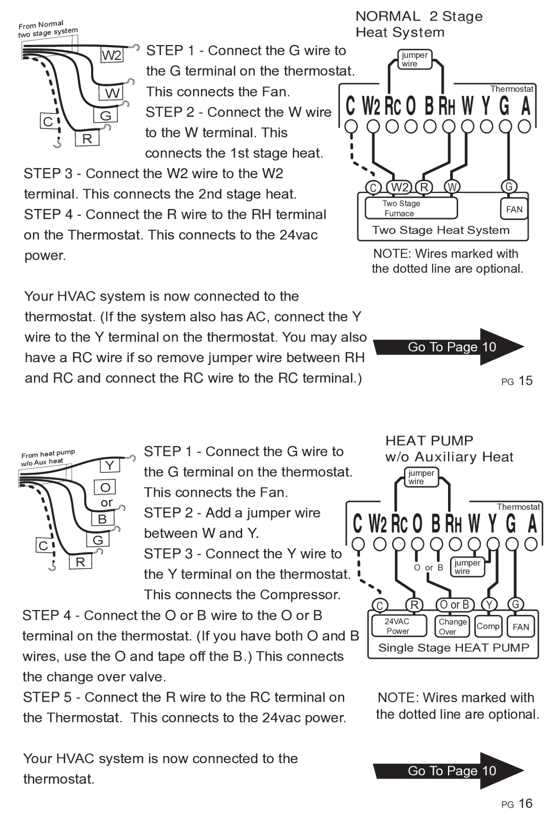 ritetemp 8050C manual Connect the G wire to 