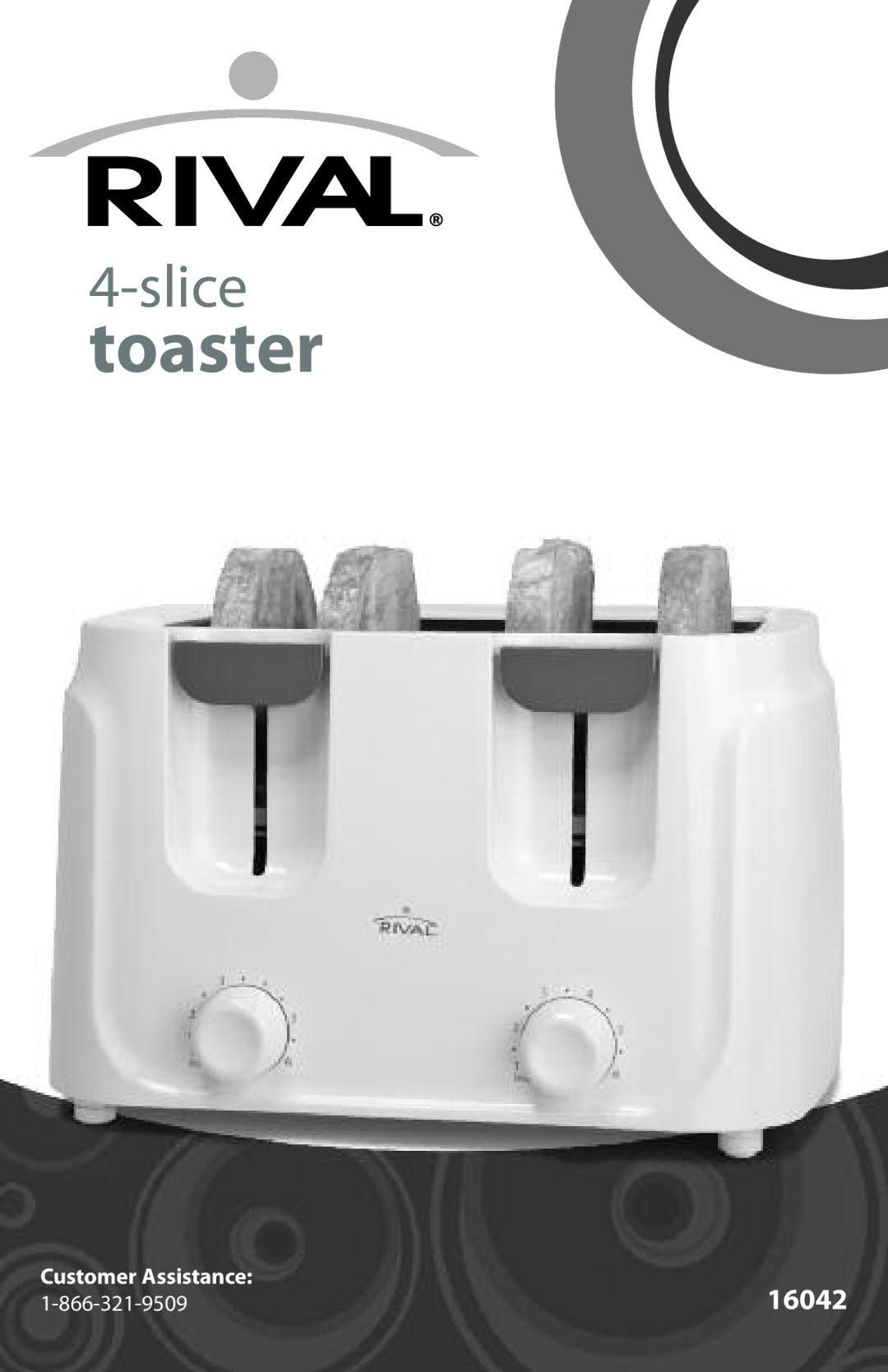 Rival 16042 manual Toaster 