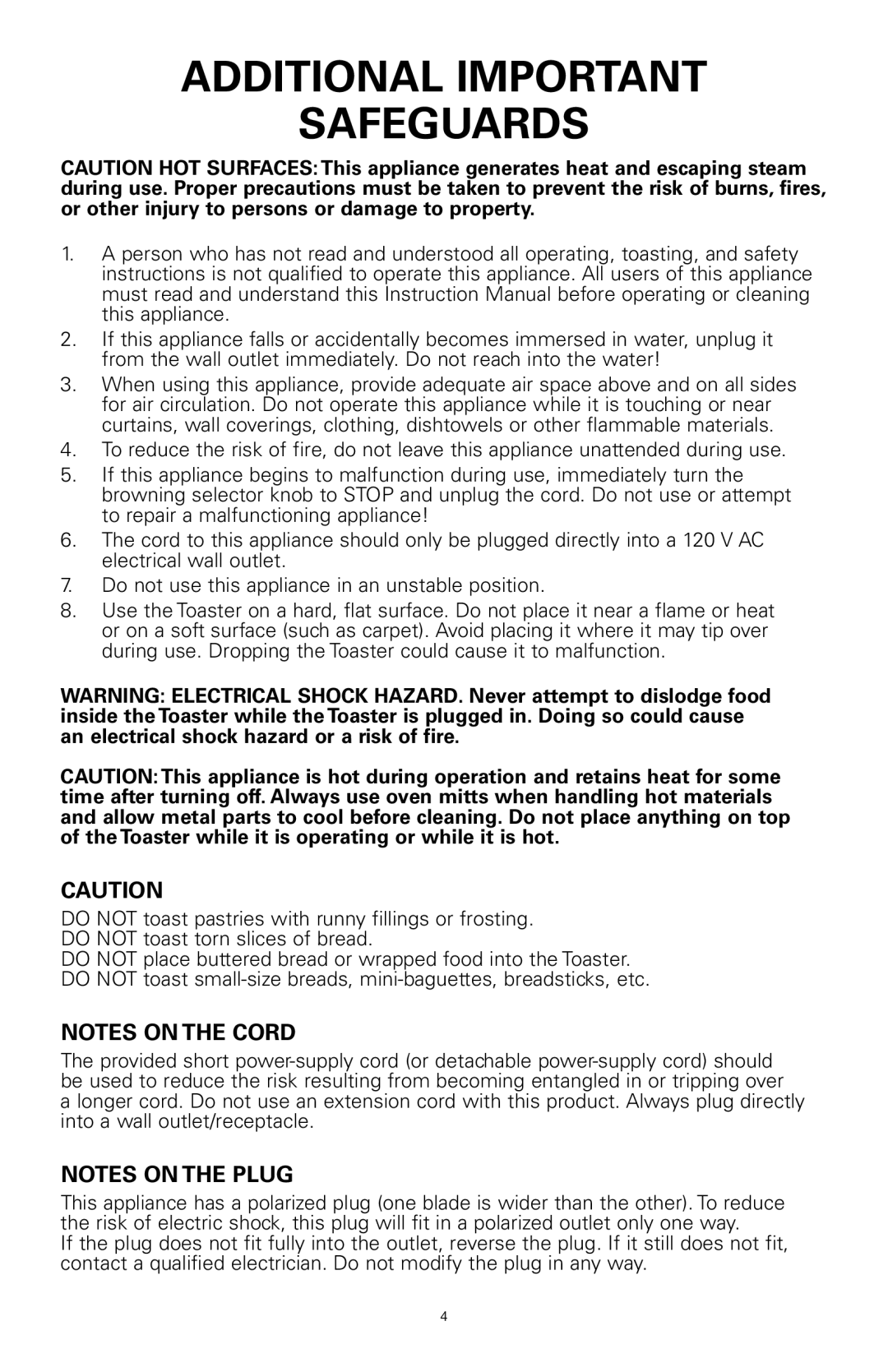 Rival 16042 manual Additional Important Safeguards 