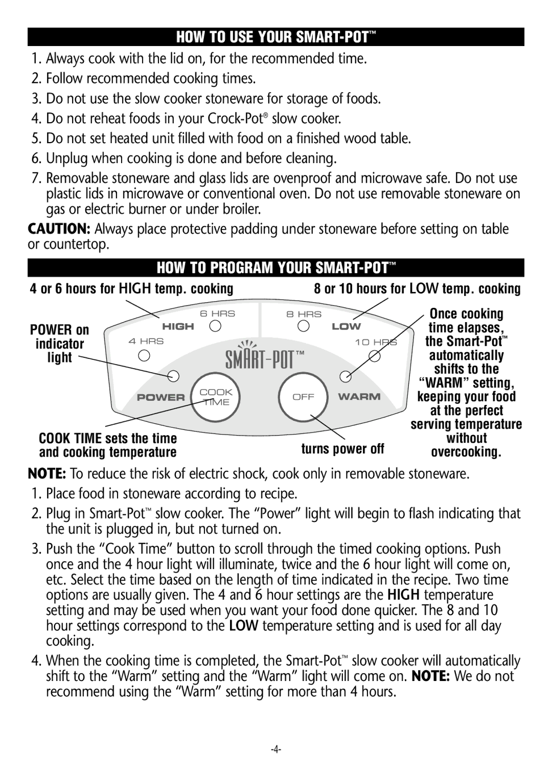 Rival 3850, 3860, 3855, 3845 manual HOW to USE Your SMART-POT, HOW to Program Your SMART-POT 