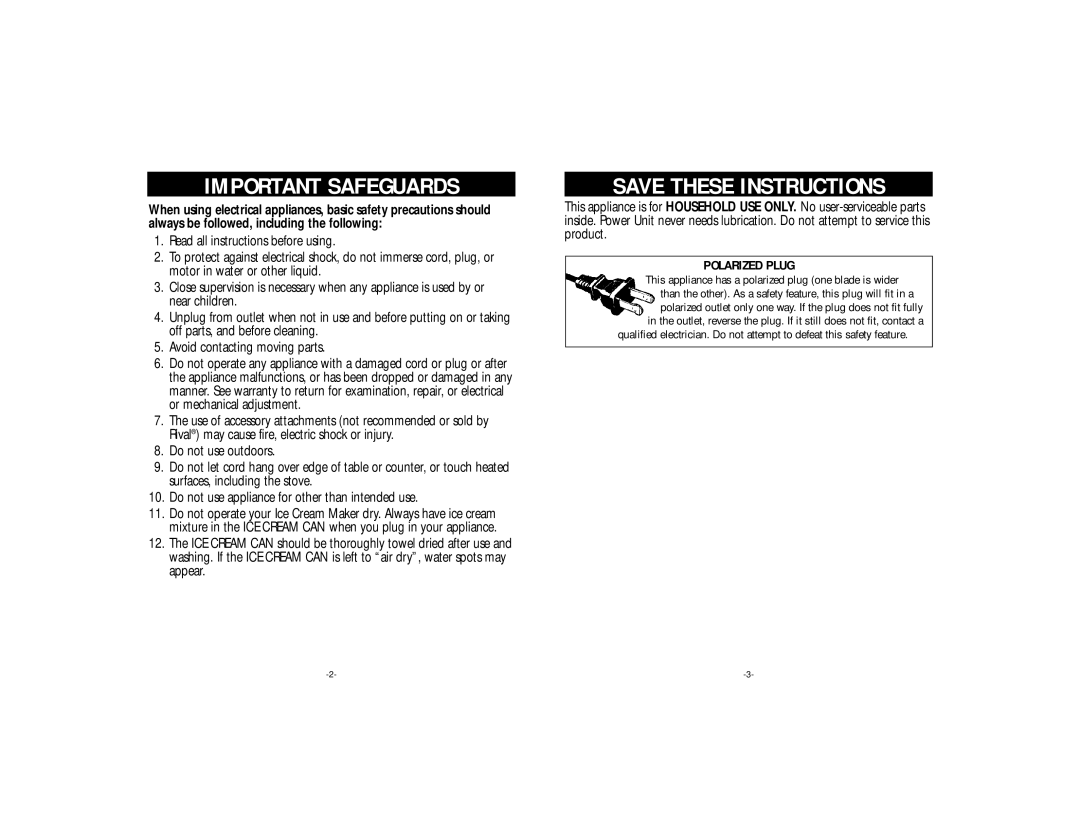 Rival 8605, 8405, 8455-X, 8620, 8420, 8550-X manual Important Safeguards 