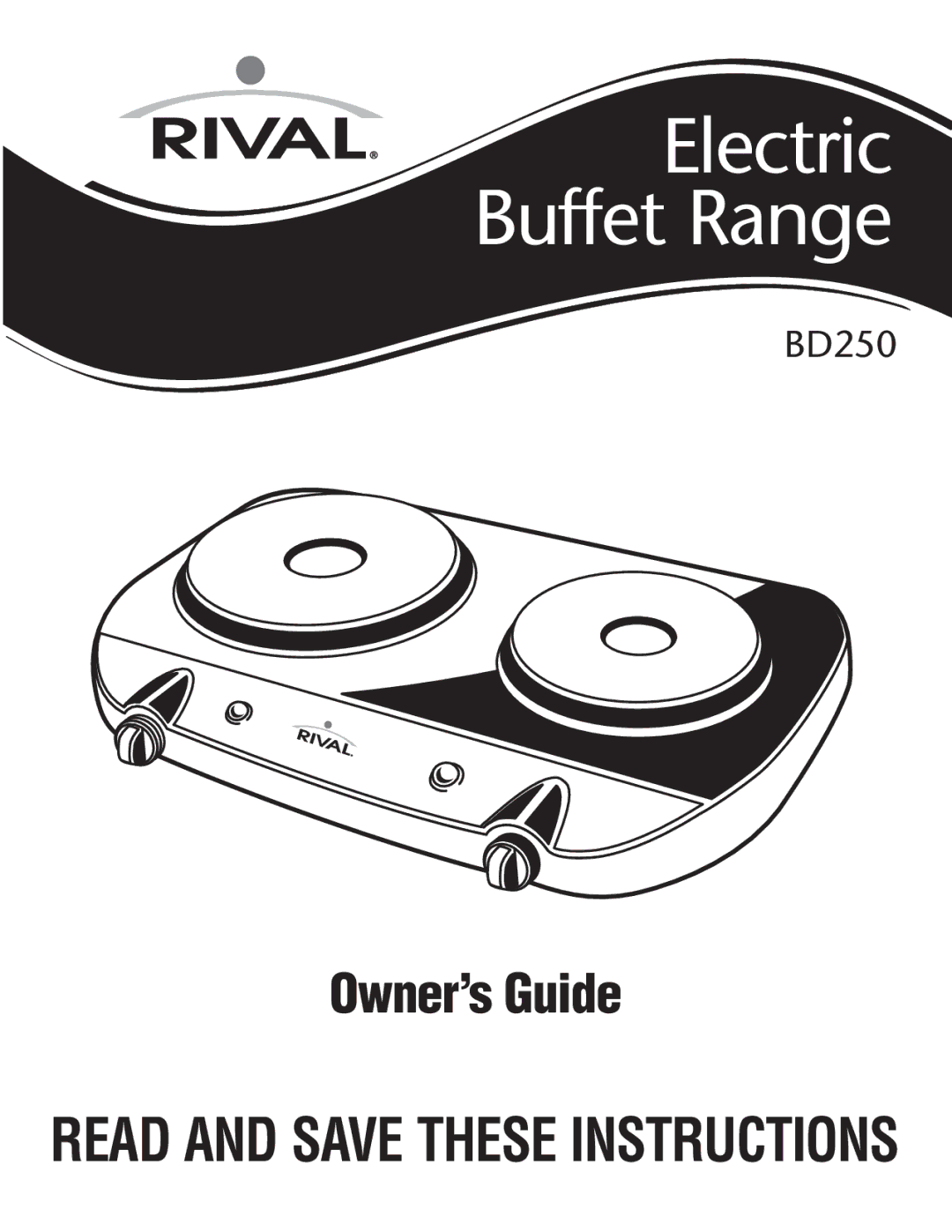 Rival BD250 manual Electric Buffet Range 