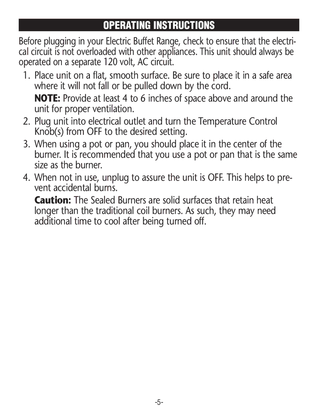 Rival BD250 manual Operating Instructions 