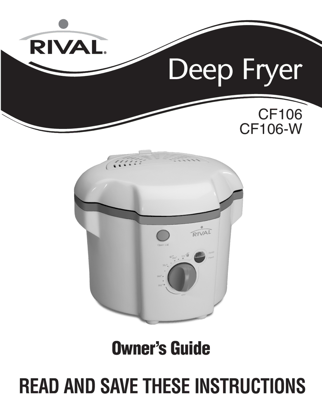 Rival CF106-W manual Deep Fryer 