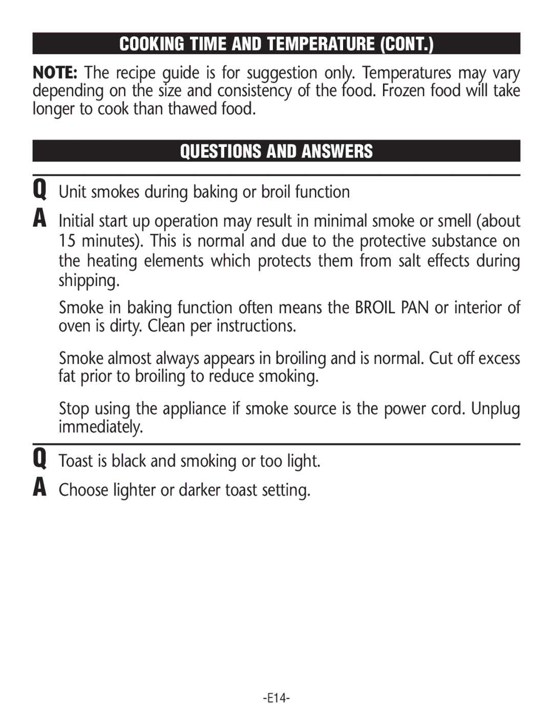 Rival CO602 manual Cooking Time and Temperature Questions and Answers 