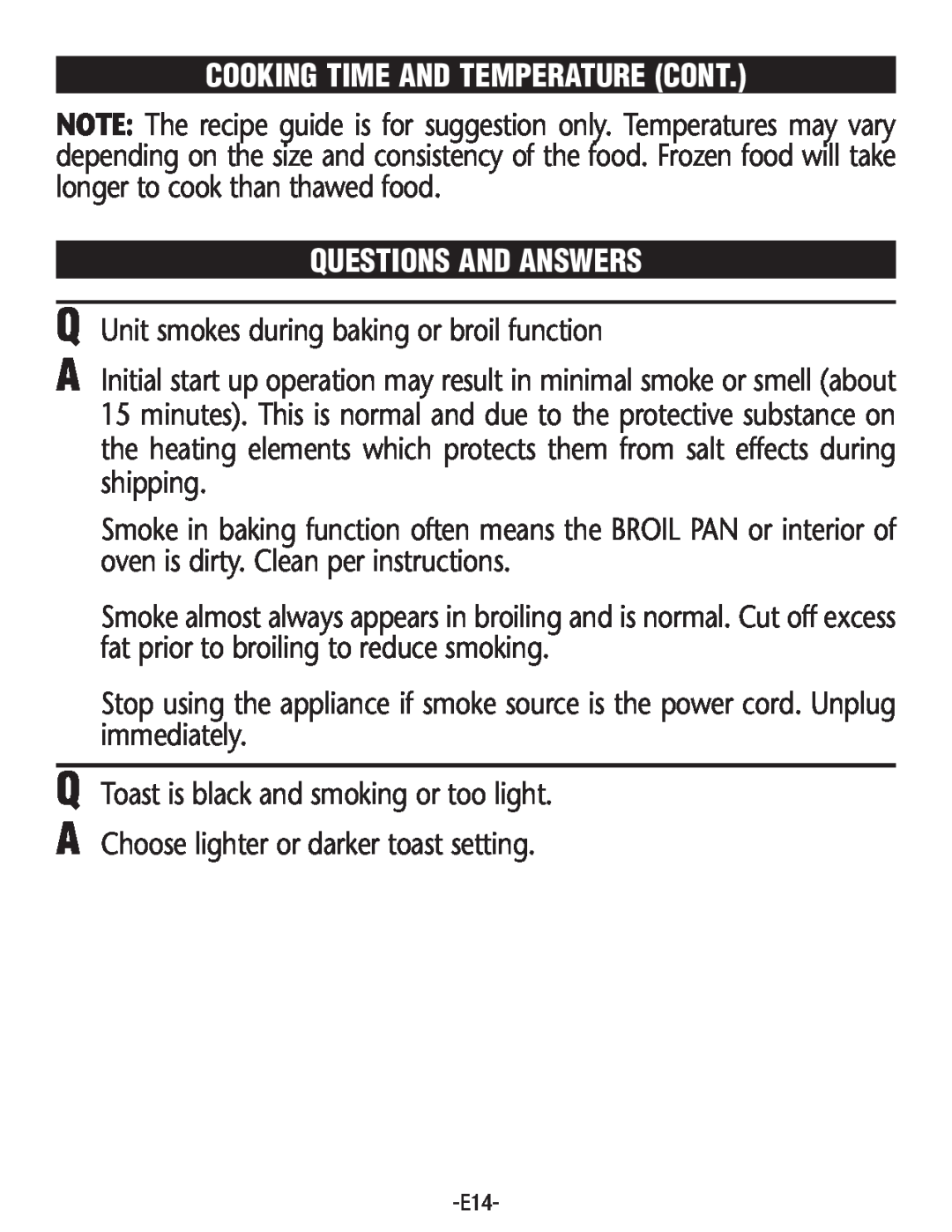 Rival CO602 manual Cooking Time And Temperature Cont, Questions And Answers 
