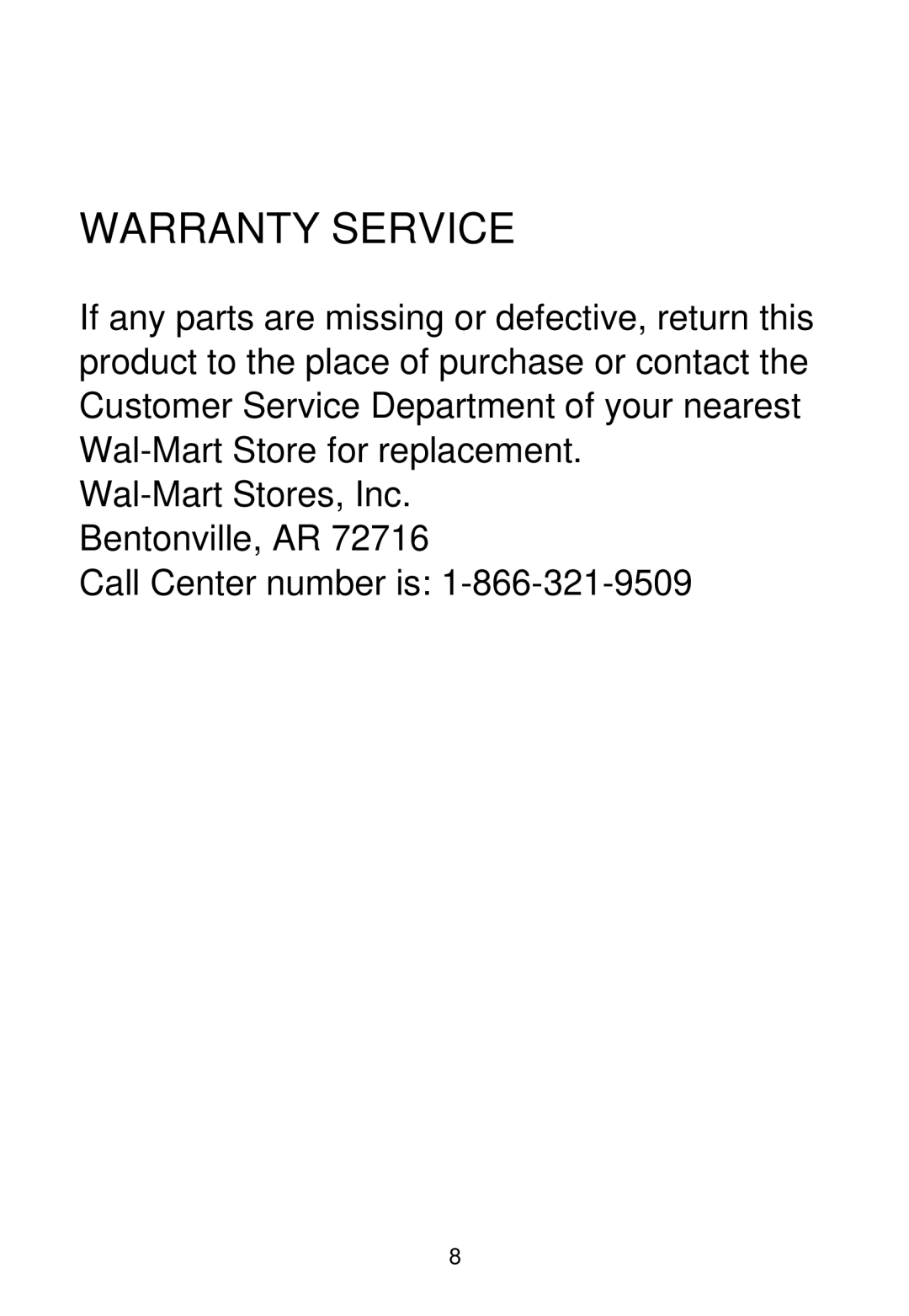 Rival DC-TB170 instruction manual Warranty Service 