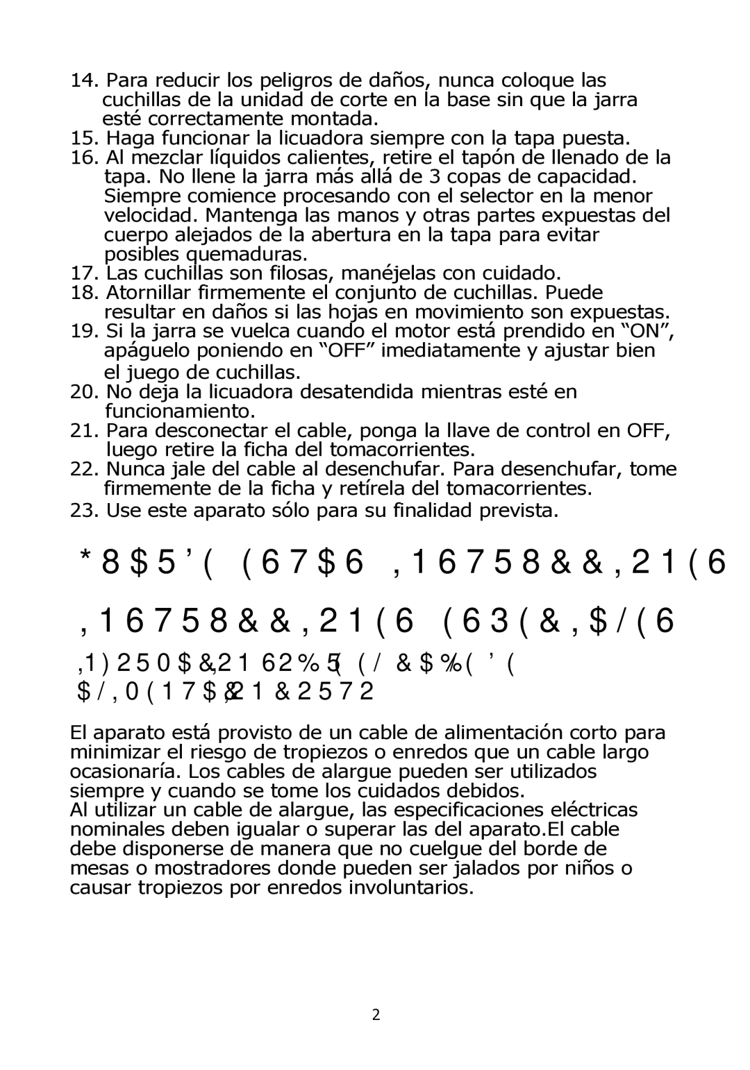 Rival DC-TB170 Guarde Estas Instrucciones Instrucciones Especiales, Informacion Sobre EL Cable DE Alimentacion Corto 