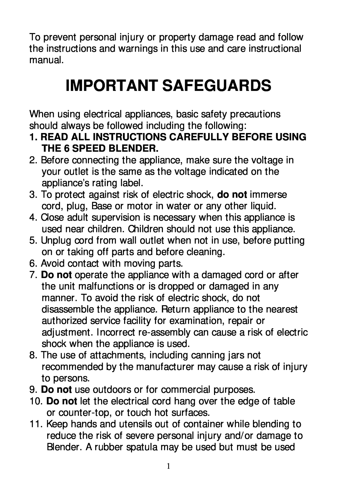 Rival DC-TB170 instruction manual Important Safeguards 