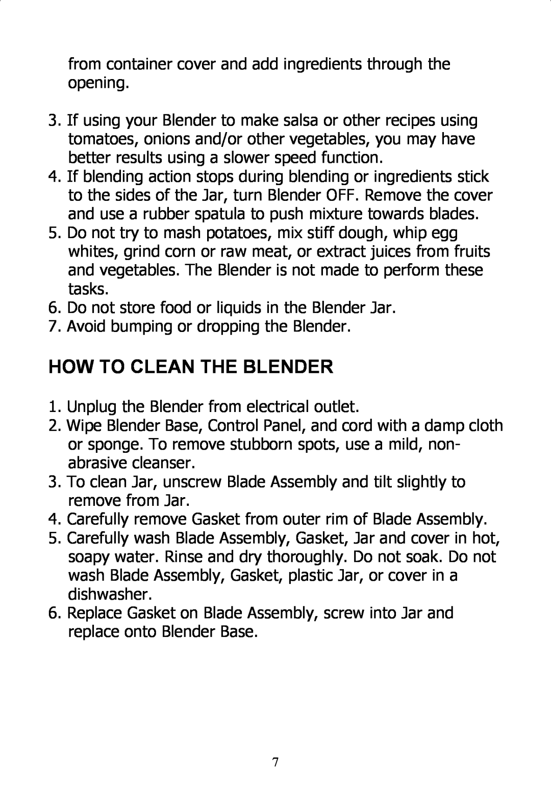 Rival DC-TB170 instruction manual How To Clean The Blender 