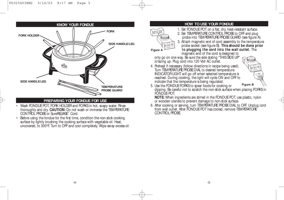 Rival FD325 S warranty Know Your Fondue HOW to USE Your Fondue, Preparing Your Fondue for USE 