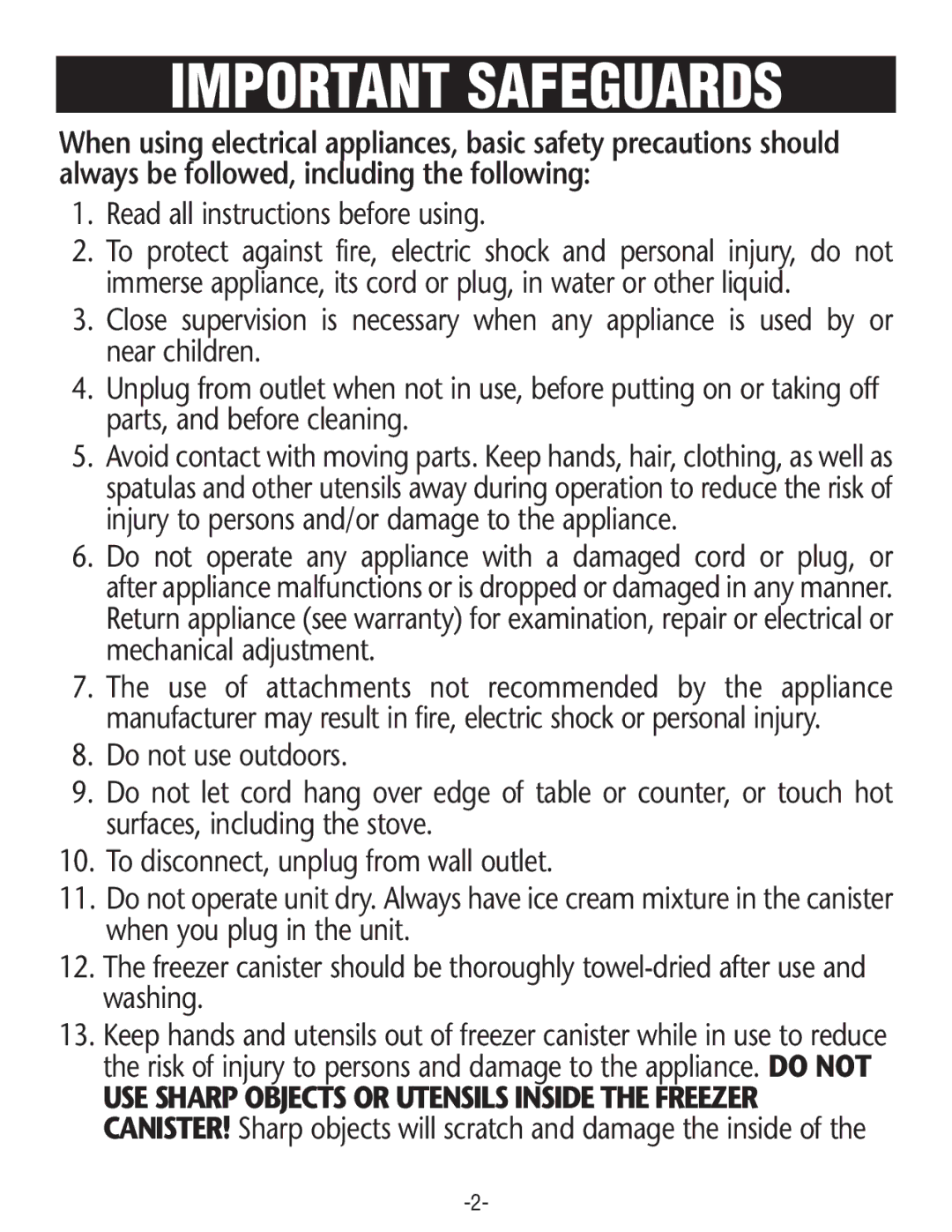 Rival GC8101, GC8151 manual Important Safeguards 