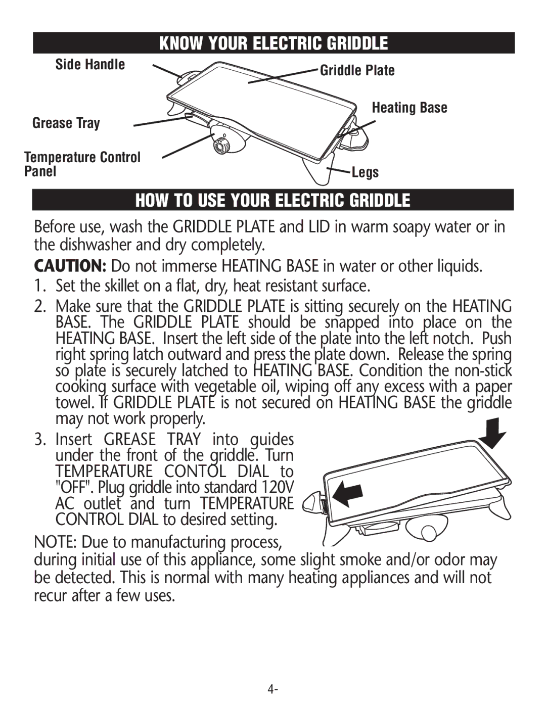 Rival GR225 manual Know Your Electric Griddle, HOW to USE Your Electric Griddle 