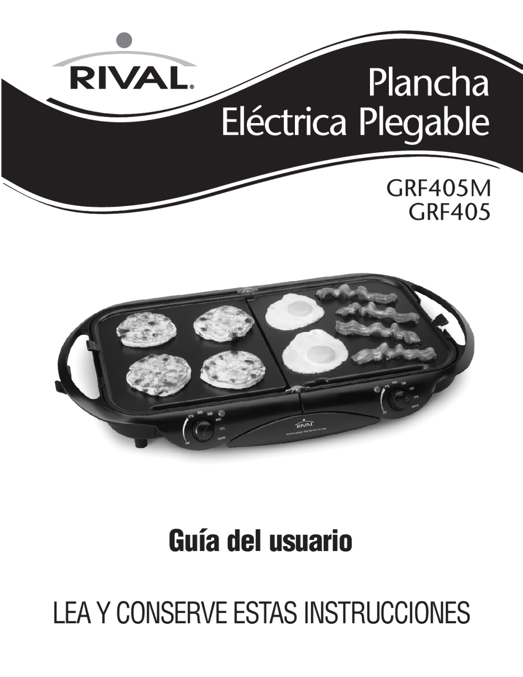 Rival GRF405M manual Plancha 