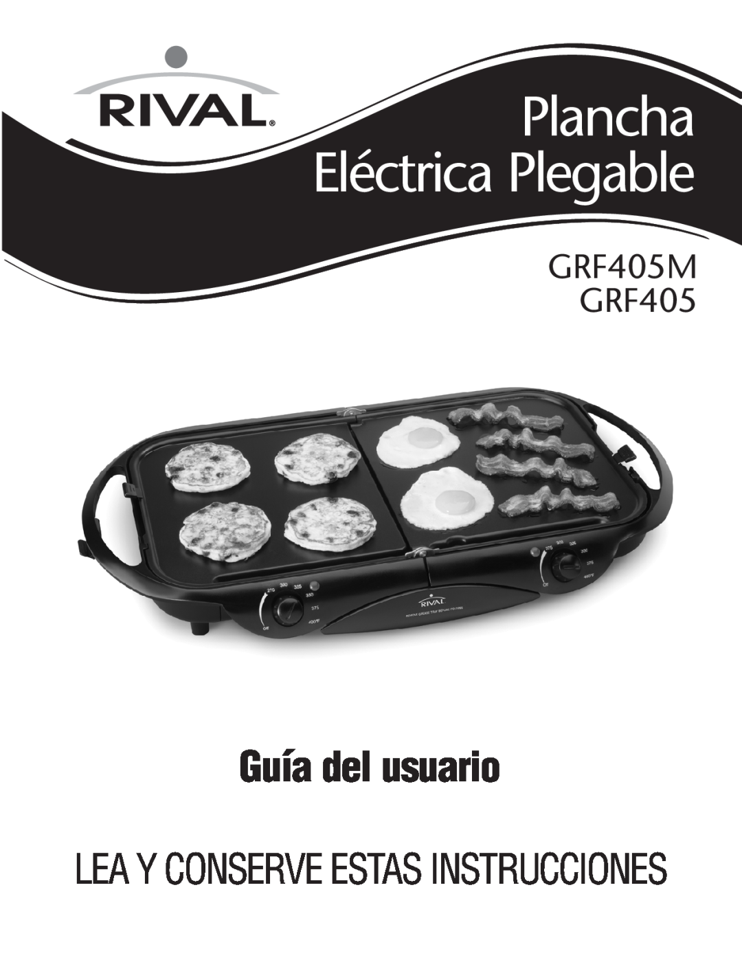 Rival manual Guía del usuario, Plancha, Eléctrica Plegable, GRF405M GRF405, Leay Conserveestas Instrucciones 