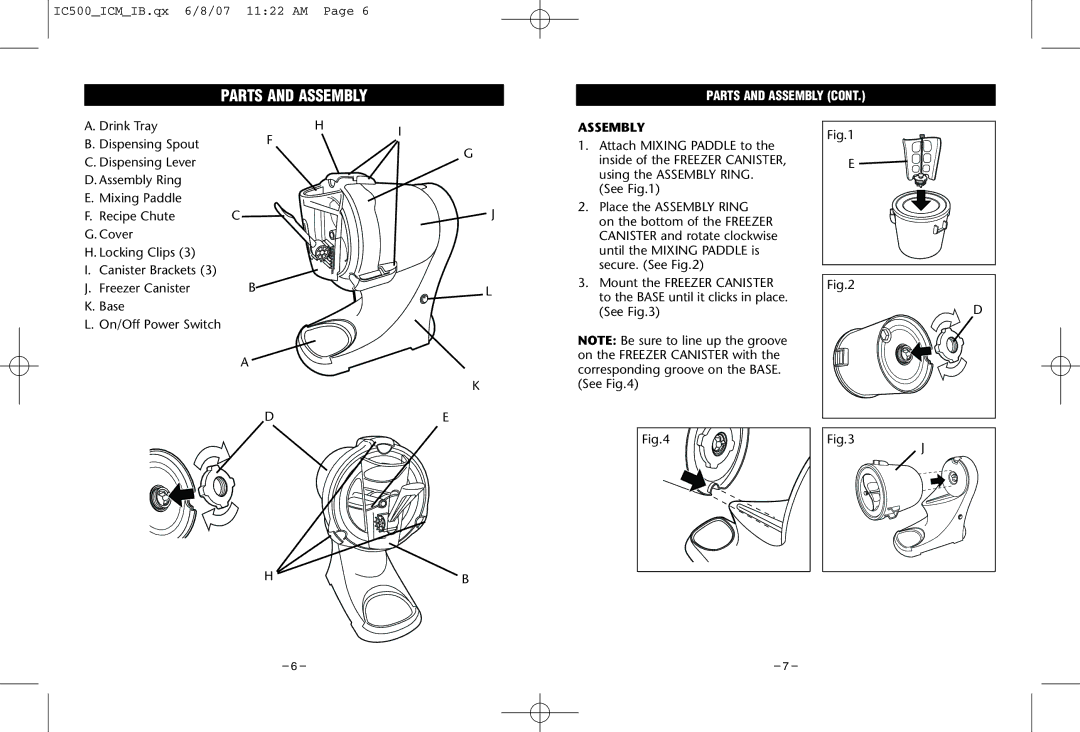 Rival IC500 warranty Parts and Assembly 