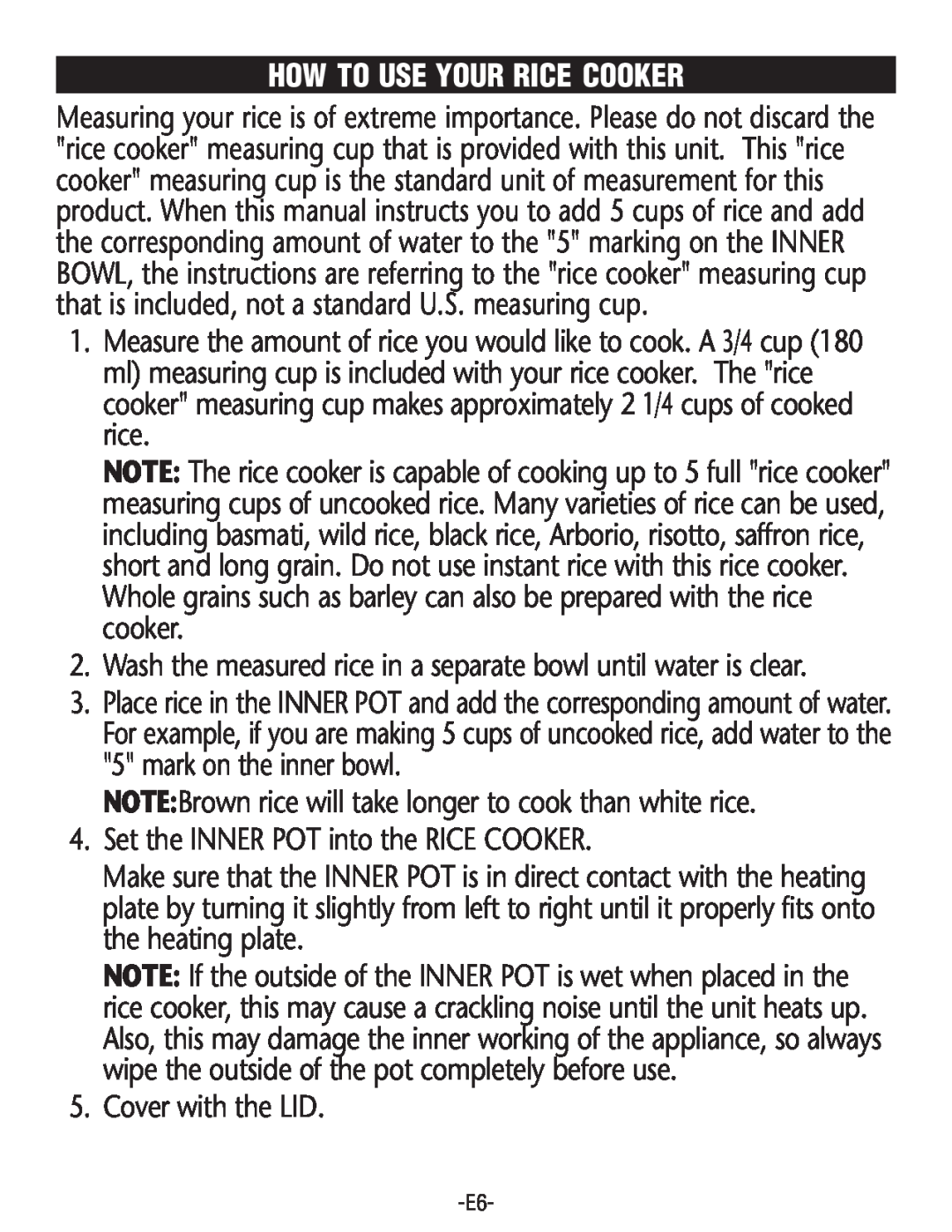 Rival RC100, RC101 manual How To Use Your Rice Cooker 